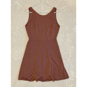 H&M Divided Rose Gold‎ Metallic Glitter Skater Dress Pink Sleeveless Size 10
